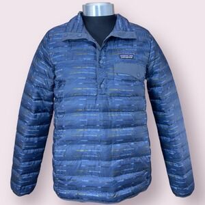 Patagonia Down Snap-T Pullover Jacket Women's Pullover Puffer Blue‎ sz Small